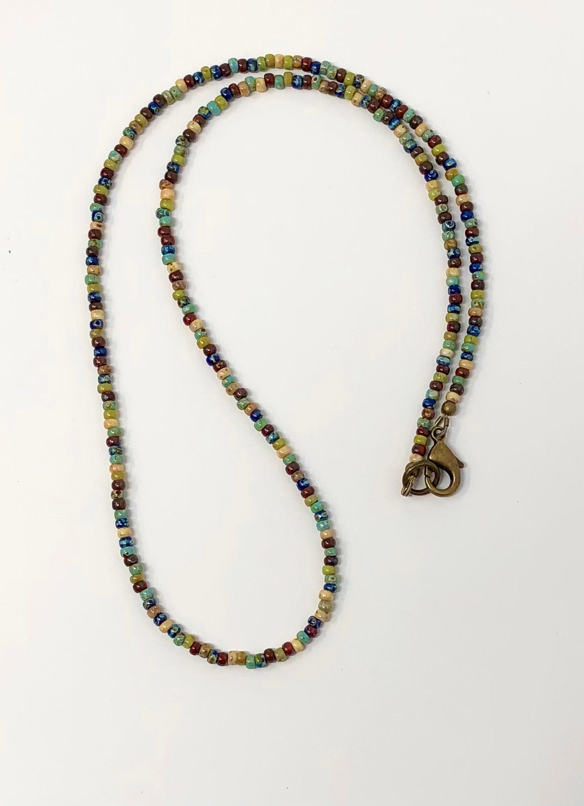 Minimalist Style Seed Bead Necklace Beaded Layering Necklace Etsy