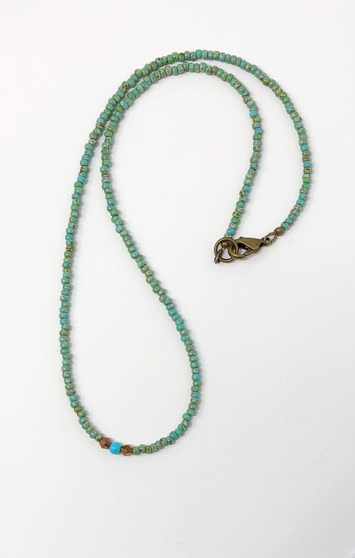 Minimalist Style Seed Bead Necklace Beaded Layering Necklace Etsy