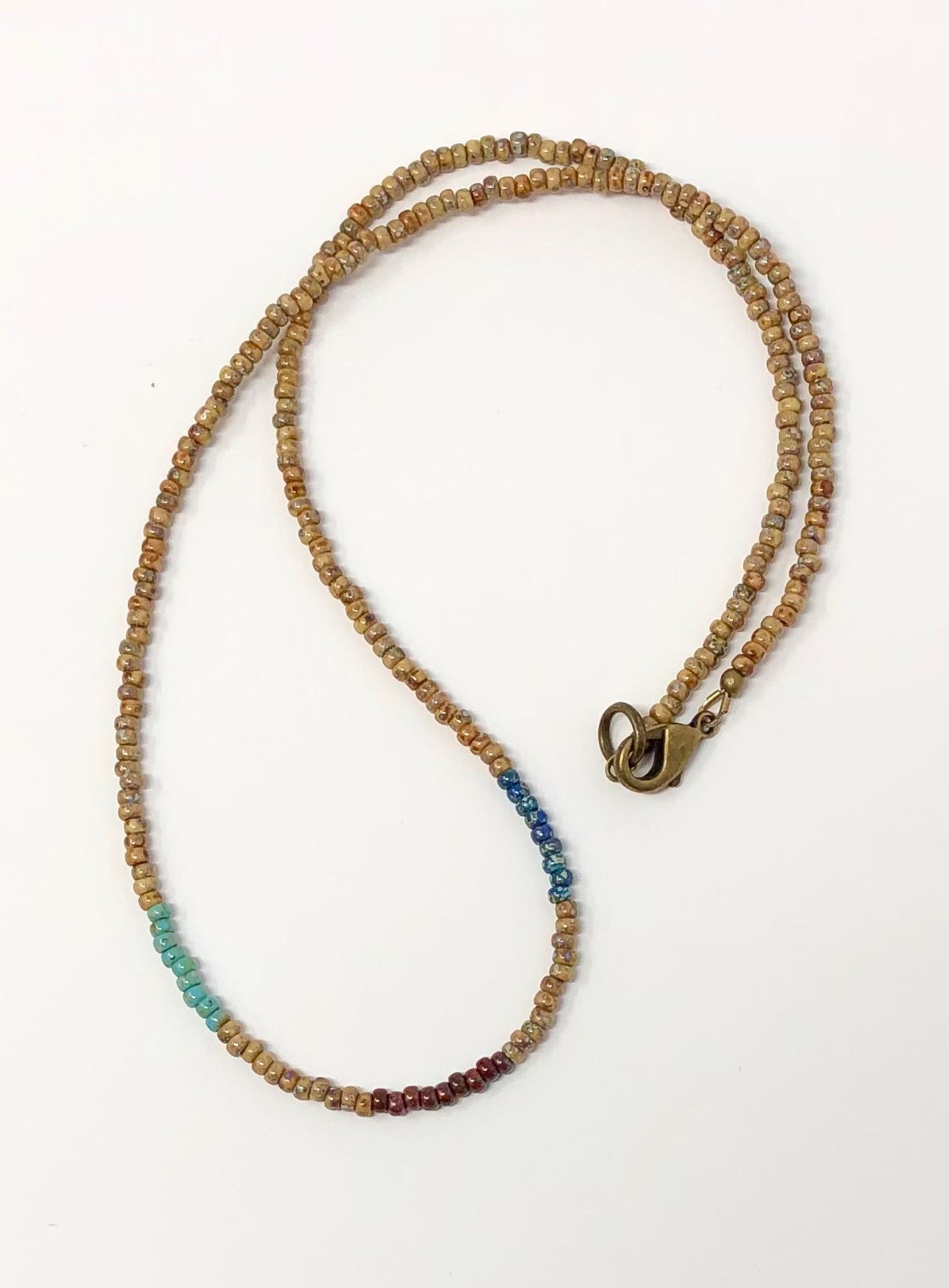 Minimalist Style Seed Bead Necklace Beaded Layering Necklace Etsy