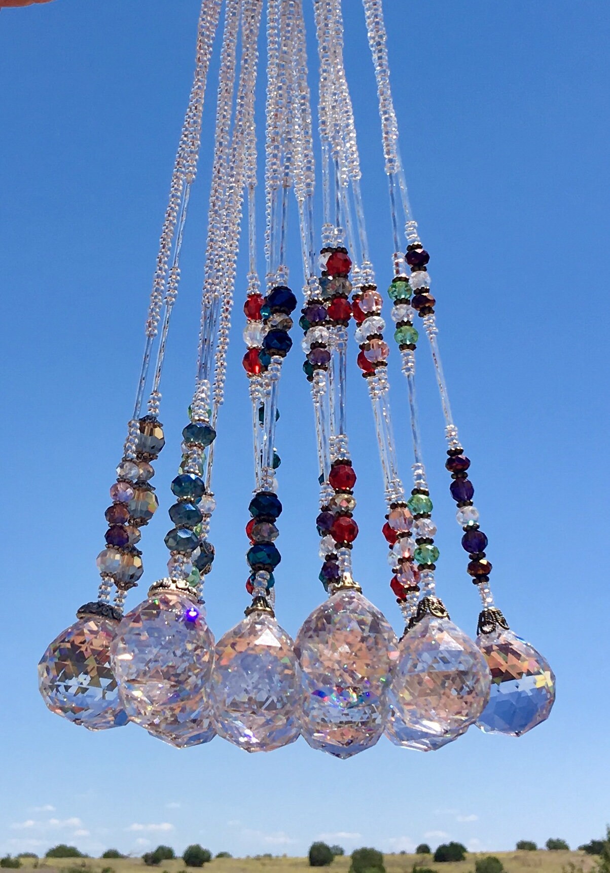 Crystal Prism Long Rainbow Suncatcher Brilliant 30mm Faceted Etsy