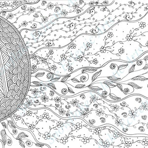 DIY COLORING Page - Instant PDF Digital Download - Printable Coloring Page - Sun Flower - Adults - Children