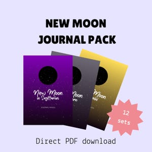 New Moon Journal Pack | Printable New Moon Zodiac Journal Collection | New Moon Journaling Prompts | New Moon Journal with Affirmations