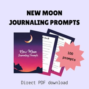 New Moon Journaling Prompts | New Moon Beginnings Prompts | Printable New Moon Prompts