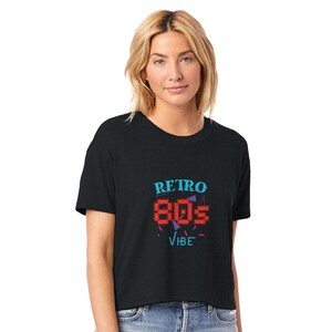 Retro 80s Vibe Cropped T-Shirt | Vintage Design | Lightweight Comfort - Perfect for Summer | Vintage 1980s | 80&#39;s nostalgia