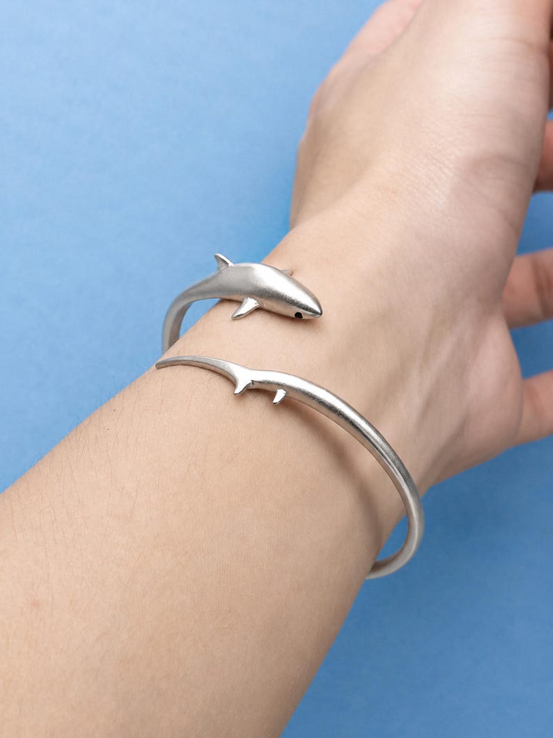 Thresher Shark Ring, Shark Earrings, Shark Bracelet, Handmade Ocean Jewelry, Marine Life Gift for Shark Lovers Shark Bracelet
