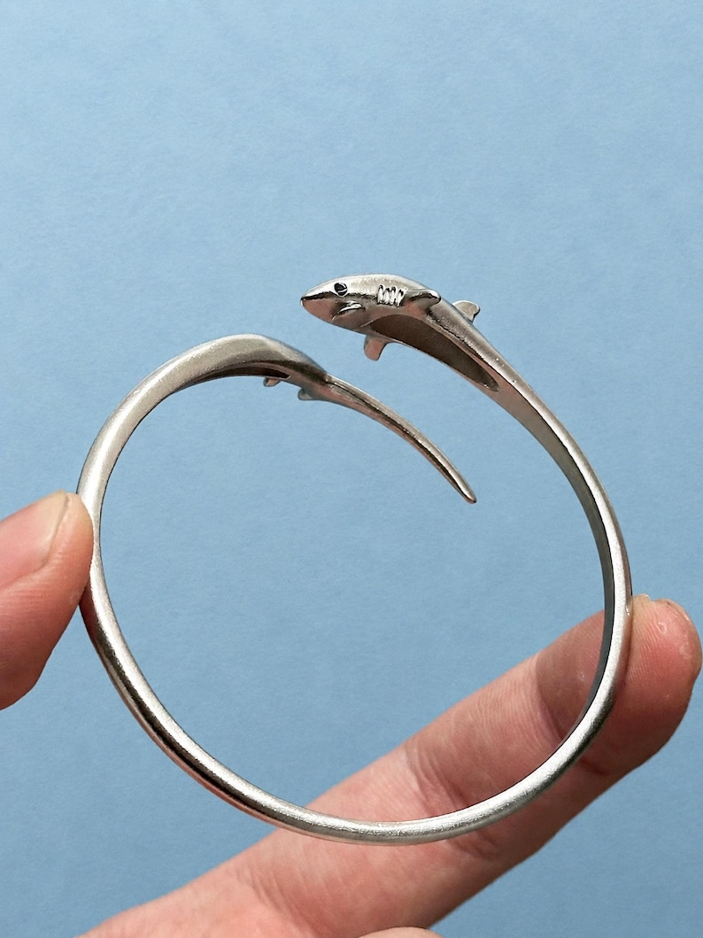 Thresher Shark Ring, Shark Earrings, Shark Bracelet, Handmade Ocean Jewelry, Marine Life Gift for Shark Lovers image 17