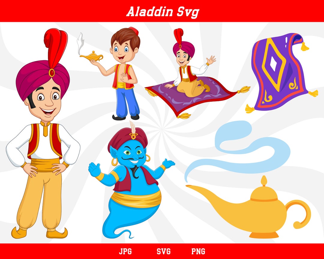 Aladdin Svg, Aladdin Clipart, Aladdin Svg Bundle, Princesa Jasmine ...