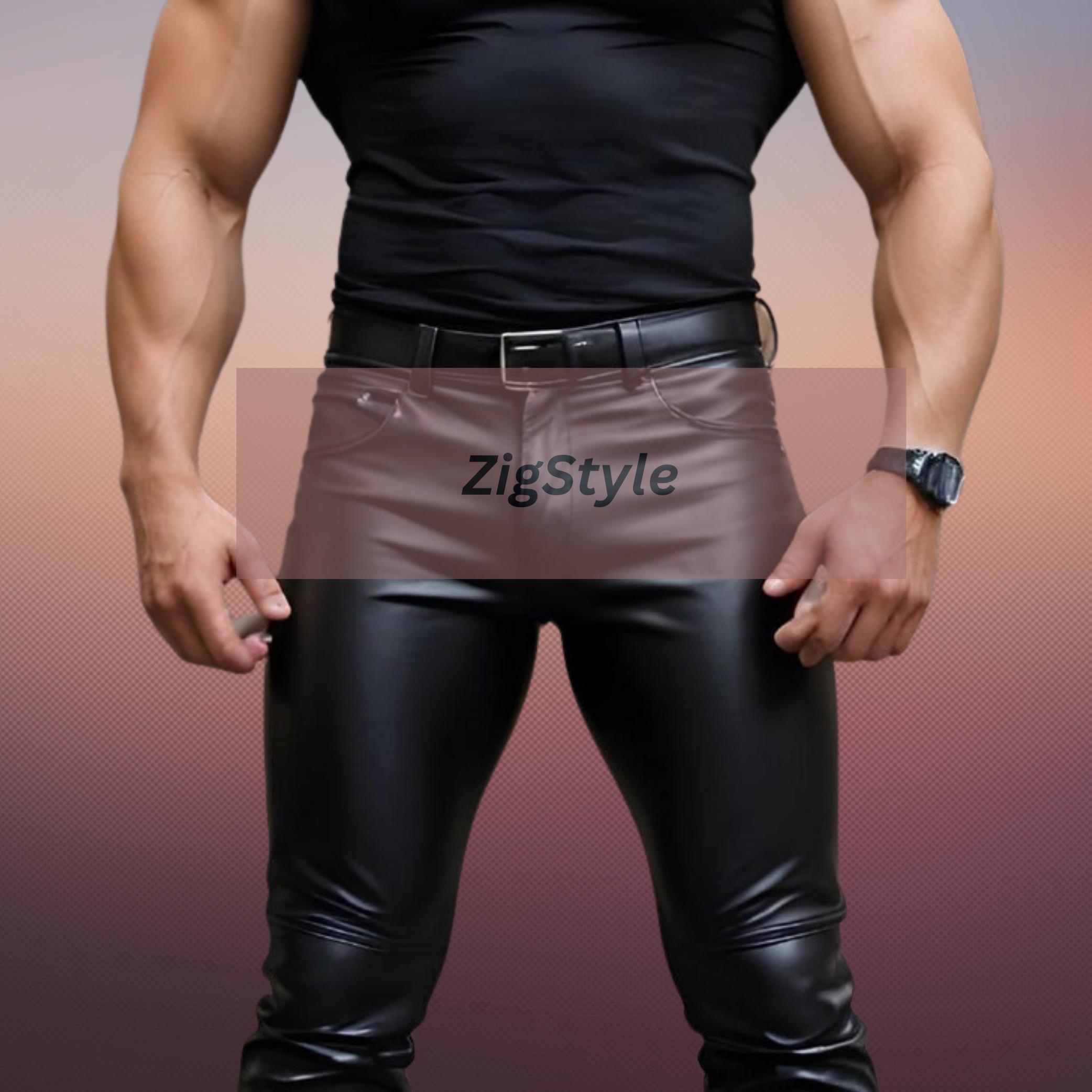 Men's Genuine Sheep Skin Leather Pants - Black Pants