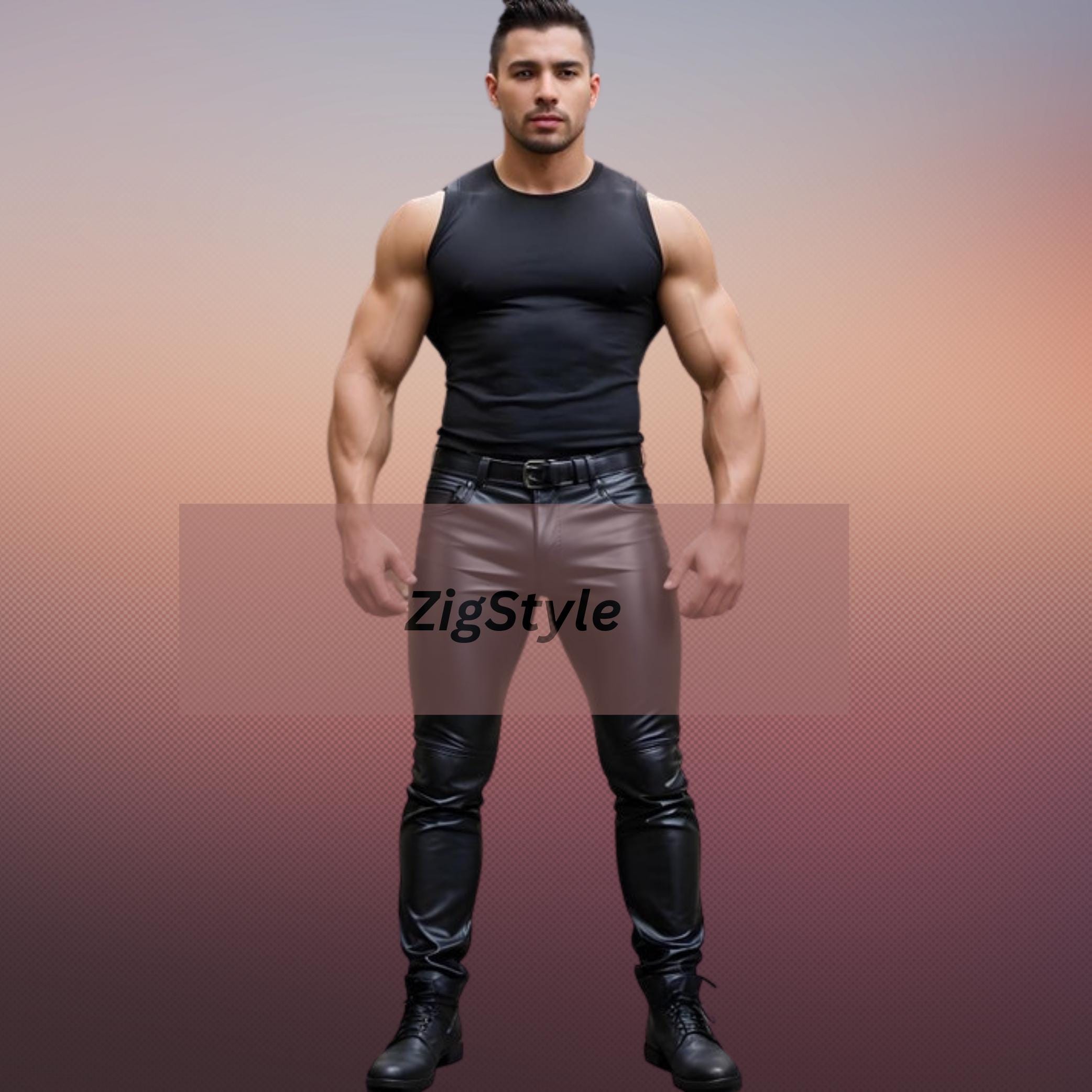 Men's Genuine Sheep Skin Leather Pants - Black Pants