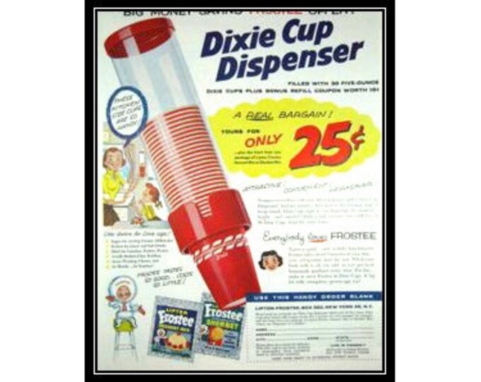 Dixie Cups Dispenser 1950s Vintage Advertising Kitchen Wall Etsy
