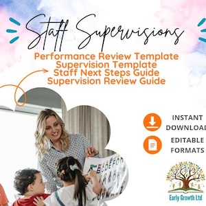 Plantilla de supervisión de personal de primera infancia: descarga digital editable para preescolar, guardería y cuidado infantil - Crecimiento temprano