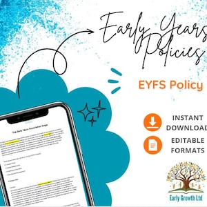 EYFS Policy – Editable Preschool, Nursery and Childminder Digital Download - Early Growth