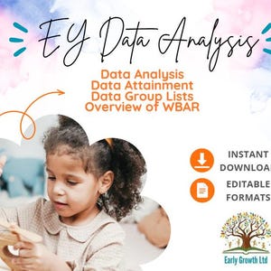 Análisis de datos - Primera infancia excepcional y sobresaliente - Descarga digital editable para preescolar, guardería y cuidado infantil - Crecimiento temprano