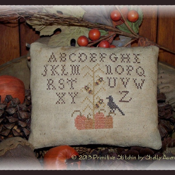 Primitive Fall Indian Corn Autumn Alphabet Pillow Tuck E Pattern