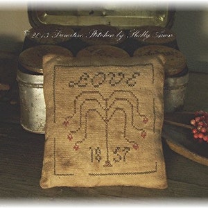 The Love Tree Primitive Valentine Sampler Pillow Keep Tuck E Pattern PDF