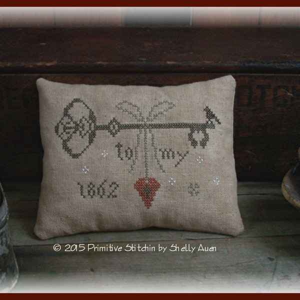 Key To My Heart Valentine Pillow Keep E-Pattern PDF