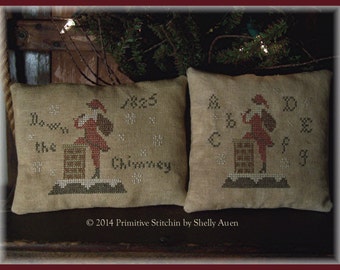 Down The Chimney Christmas Pillow Keep Cross Stitch E-Pattern PDF