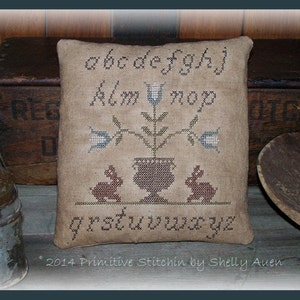 A Touch of Spring Alphabet Primitive Pillow Tuck  E-Pattern PDF