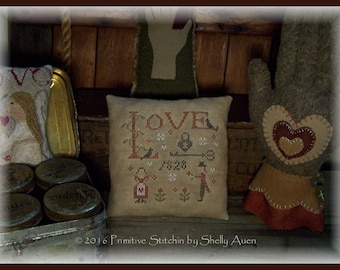 Almohada de San Valentín con la llave primitiva del amor