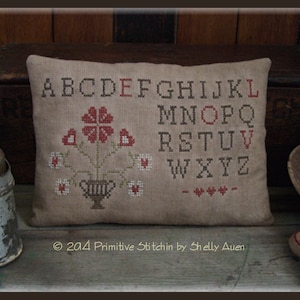 Count The Hearts Primitive Valentine Pillow Pattern PDF E-Pattern