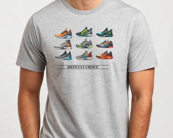 Difficult Running Choice T-Shirt | Running Sneaker Collector Gift | Softstyle Marathon Gear Humor Tee