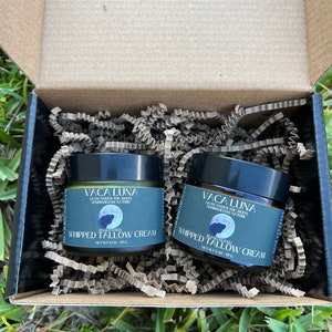 Gesäuertes Talg Geschenk-Set Grasgefütterte Rinderfett-Feuchtigkeitscreme UNSCENTED / Ylang Ylang mit organischer unraffinierter Sheabutter Ganz natürliche Hautpflege