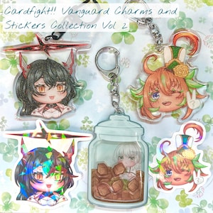 Cardfight!! Vanguard Charms and Stickers (Suzune, Lianorn, and Artisaria)