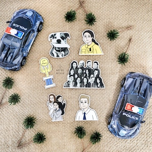 The Rookie Stickers, Cartoon Stickers, Realistic Stickers, The Rookie Cast Stickers, Wesley Evers, Bailey Nune, Kojo Stickers // Set 1