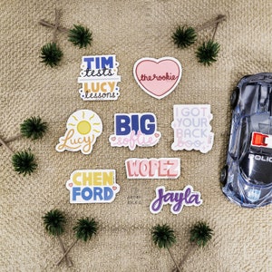 Die Rookie inspirierte niedliche Aufkleber, Chenford, Lucy Chen, Wopez, Jayla, Cartoon Aufkleber