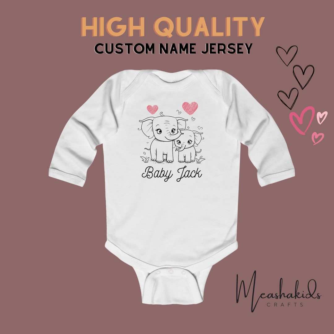 Baby Elephant Custom Name Baby Clothes - Etsy