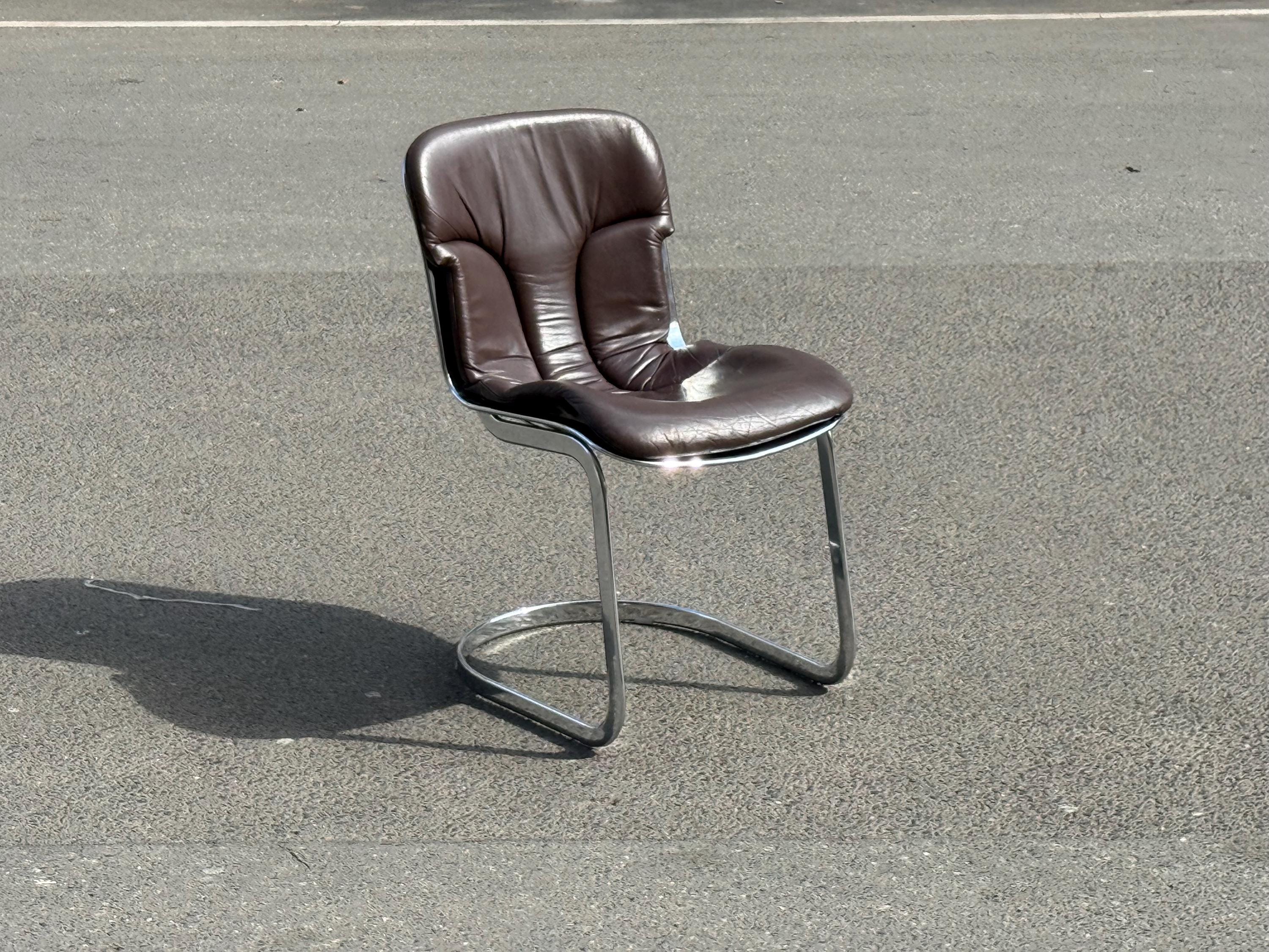 Leather chrome chair - Etsy 日本