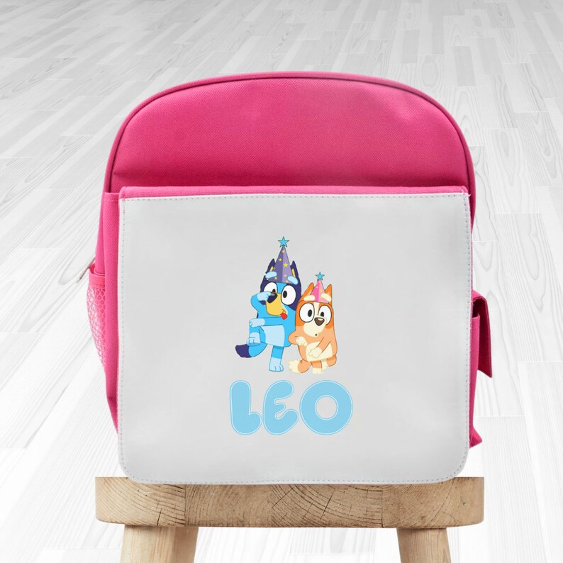 Bluey & Bingo Pink Backpack, Nursery & School Bag, Glitter Front Pocket, Wate... | UK