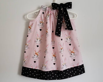Pillowcase Dress 18m | White Rabbit Dress | White Bunny Dress | Girls Dress with Bunnies | Size 18 month Toddler Dress | Ready to Ship