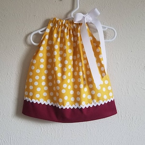 FSU Dress | Florida State Dress | Pillowcase Dress | Seminoles Dress | Game Day Dress | baby dress | toddler girl dress | Gold Garnet White