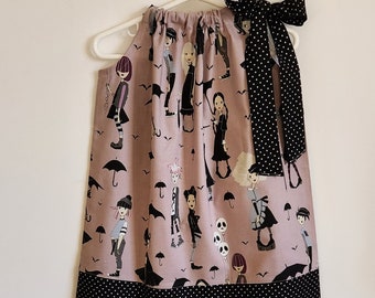 Pillowcase Dress 2t | Goth Girls Dress with Wednesday | Goth Dress for Girl | Gothic Clothes | Toddler Dress | Kids Dress | Goth Outfit