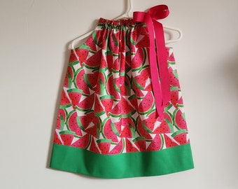 Watermelon Dress | Pillowcase Dress with Watermelon | Fruit Dress | Toddler Girl Dress | Baby Dress | Kids Dress | Watermelon Outfit