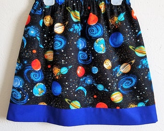 Skirt with Planets | Girls Skirt | Planets Skirt | Solar System Skirt | Galaxy Skirt | Universe Skirt | Kids Clothing | Outer Space Skirt