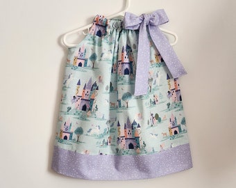 Pillowcase Dress | Fairy Dress with Unicorns | Little Girl Dress with Castles | Unicorn Dress | Baby Dress | Toddler Dress | Gift for Girl