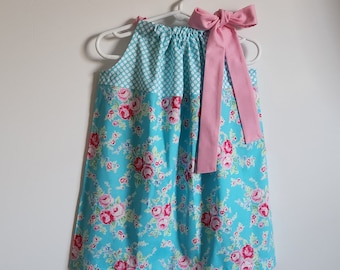 Pillowcase Dress 2t | Girls Dress with Roses | Childs Dress with Flowers | Rose Dress | Floral Dress | Size 2 Toddler Girl Dress