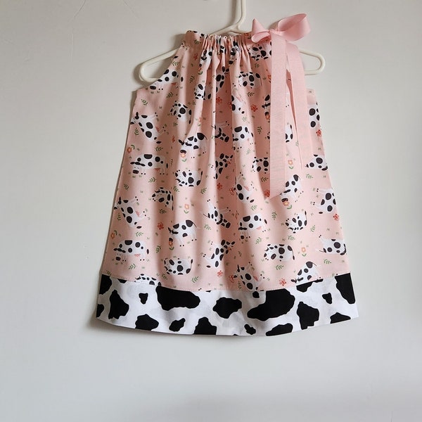 Pillowcase Dress | Cow Dress | Girls Dress with Cows | Farm Animal Dress | Farm Birthday | Baby Dress | Cow Outfit | Clothes with Cows