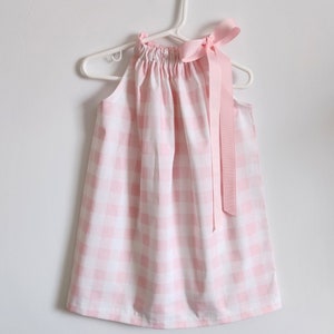 Pink Buffalo Check Pillowcase Dress | Handmade Toddler Girl Outfit