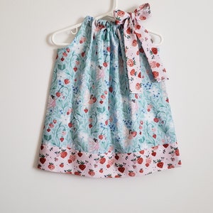 Strawberry Dress | Pillowcase Dress | Girls Dress with Strawberries | Toddler Dress with Fairies | Summer  Dress | Strawberry Outfit