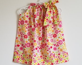 Pillowcase Dress 18m | Toddler Girl Dress | Ladybug Dress | size 18 months | Floral Dress | Bumblebees | Dress with Ladybugs | Summer Dress