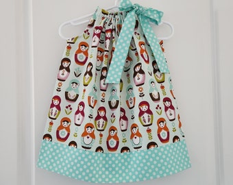 Pillowcase Dress | Matryoshka Dress | Baby Girl Dress | Russian Dolls | Babushka Dress | Baby Dresses | Dress with Dolls | Baby Girl Outfit