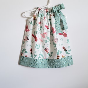 Mermaid Dress | Pillowcase Dress | Little Girl Dress with Mermaids | Under the Sea Party | Kids Dress | Mermaid Outfit | Mermaid Clothes