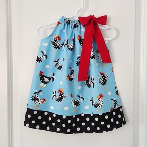 Pillowcase Dress with Chickens | Chicken Dress | Farm Dress | Farm Birthday | Girls Outfit with Chickens | Farm Theme Clothes | Kids Dress