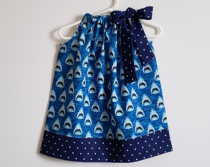 Pillowcase Dress With Sharks 18m Shark Dress 18 Month Etsy