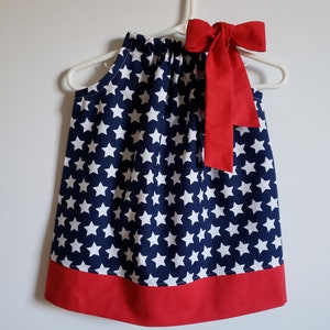 Patriotic Dress | Pillowcase Dress with Stars | Red White and Navy | Toddler Girl Dress | 4th of July Dress | Patriotic Outfit | Baby Dress
