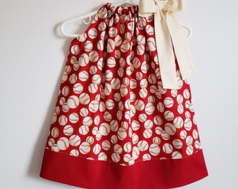 Baseball Pillowcase Dress | Baby Girl Sports Outfit | Infant Clothes
