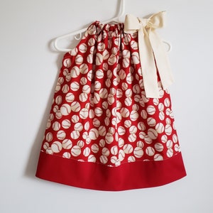 Baseball Dress | Pillowcase Dress | Baby Dress with Baseballs | Girls Dress | Baby Girl Dress | Sports Dress | Baseball Lover Gift